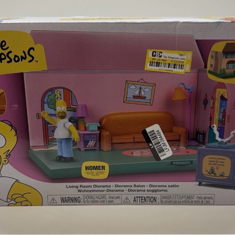 Jakks Pacific •The Simpsons• Living Room Diorama with Homer 2.5" Figure New 2024
